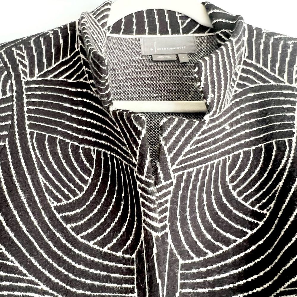 Anthropologie Abstract Print Monochrome Knit Jacket Size Small - Picture 11 of 14